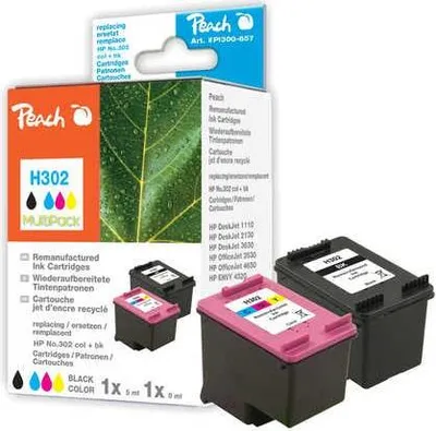 Produktbild von Tinte schwarz + color PI300-657 (kompatibel zu HP 302, F6U66A, F6U65AE)