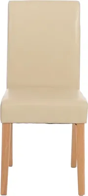 Immagine prodotto di set di 4 sedie per sala da pranzo Sedia da cucina Littau certificata MVG ~ Similcuoio, gambe color crema chiaro