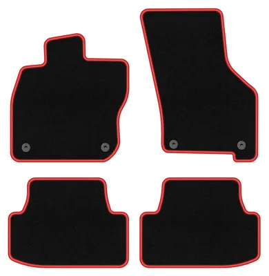 Produktbild von Fußmatten Velours Schwarz/Rot für Skoda Octavia IV E-Tec 2020- Set 4-tlg