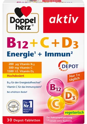 Produktbild von Doppelherz B12 + Calcium + D3 Depot (30 er )