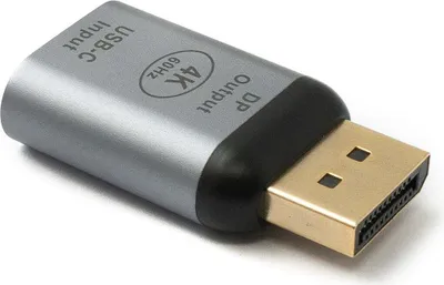 Produktbild von SYSTEM-S USB Adapter 3.1 Typ C Buchse zu DisplayPort Stecker unidirektional DP 4K Kabel in Grau