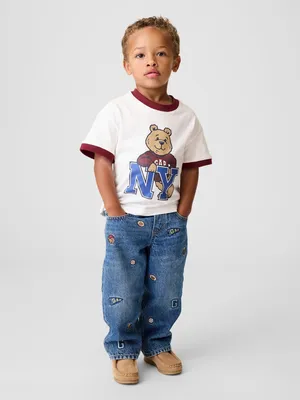Produktbild von GAP Brannan Bear Baggy Babyjeans zum Hineinschlüpfen 3YRS
