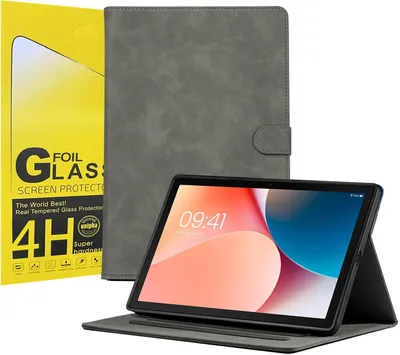 Produktbild von LBH Tablet Schutzhülle + 2x 4H Displayfolie für Samsung Galaxy Tab A9 2023 8.7 Zoll Cover Case Schutz Tablet Farbe: Grau