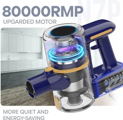 Image de Aspirateur sans fil - 200 watts - 55 kPa - Réservoir à poussière de 0,6 à 1 litre - Idéal pour les poils d'animaux et les tapis