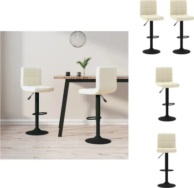 Image de vidaXL Tabouret de bar 2 pcs. velours crème - Tabouret de bar