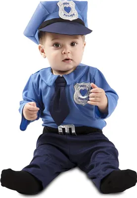Obrázek produktu pro Mini policejní kostým pro děti modro-stříbrný - 74 (6-12 měsíců)