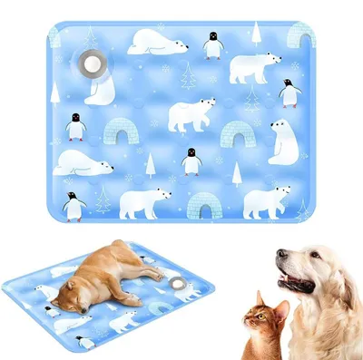 Kühlmatte für Hunde und Katzen, blau, mittelgroß