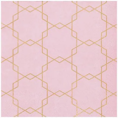 Produktbild von RP 20 Servietten Art Deco rose - Hexagon Muster rosa 33x33cm