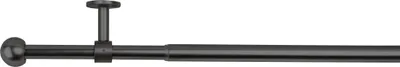 Produktbild von Komplettgarnitur Kugel Gardinenstange ausziehbar Farbe: Schwarz, Größe: 160-280 cm