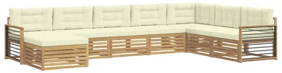 Produktbild von vidaXL Outdoor-Sofagarnitur mit Kissen 8 pcs Weiß und Creme