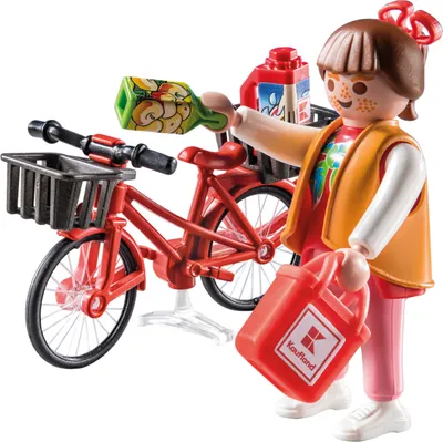 Produktbild von PLAYMOBIL Kaufland 71390 Einkäuferin mit Fahrrad