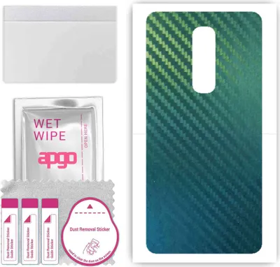 Produktbild von apgo Rückseite Schutzfolie, Skin, kompatibel mit OnePlus 6, Hinten Displayschutzfolie aus Vinylfolie, kratzfest, einfache Montage - Kohlenstoff-Chamäleon CAKA1