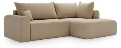 Obrázok produktu pre Rohová sedačka AURORA, rozkladacia, do 257 cm – látka Glam, funkcia spania 210x130, mechanizmus DL, svetlo béžová, pravostranná