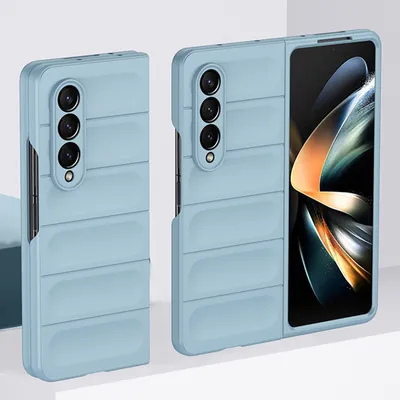 Obrázek produktu pro Galaxy Z Fold4 5G Pouzdro, Silikonové Pogumované Nárazuvzdorné Ochranné Pouzdro pro Samsung Galaxy Z Fold 4 5G Světle modrá