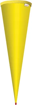 Produktbild von Schultüten-Rohling zum Basteln gelb - 70 cm rund - mit Rot(h)-Spitze ohne Verschluss