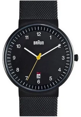 Produktbild von Braun Herren 3-Zeiger Analog Uhr mit Datum, 40mm Schwarz Edelstahl