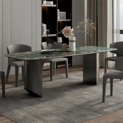 Produktbild von 360Home Grüner Luxus Modernes Design Keramik Esstisch Tisch 140*80*75cm