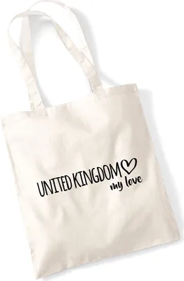 Produktbild von Huuraa Jutebeutel United Kingdom my love 10 Liter Natural Baumwolle Tasche Geschenkidee