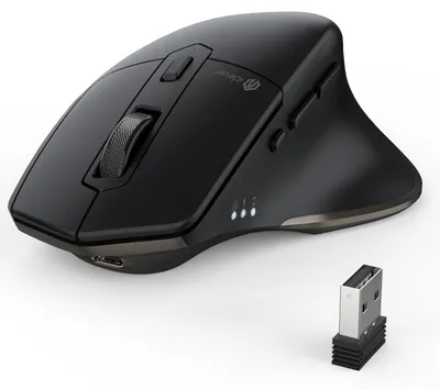 Obrázek produktu pro Ergonomická Bluetooth myš, myš s duálním režimem Bluetooth + 2,4G bezdrátového připojení, tichý provoz