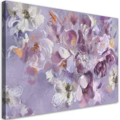 Produktbild von Leinwandbild irisblume 120x80 cm Feeby lila wandbild bereit zum aufhängen