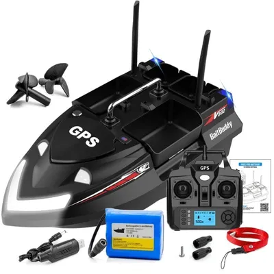 Immagine prodotto di Barca Plantat, Nadit si Momit iUni V802 PRO, GPS, 18000mAh, 4 vasche, 3kg, 500m, 15km/h, Nero