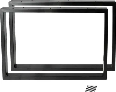 Obrázek produktu pro Montixx® 2x (1 pár) čtvercové nohy ke konferenčnímu stolku & stolové podnože, lavicové nohy, rám pod stůl B 60 cm x V 40 cm, černé, železo, práškově