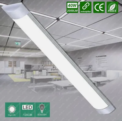 Produktbild von 40W 120cm LED Röhren Feuchtraumleuchte Werkstatt Deckenleuchte Lamp Garage Lampe
