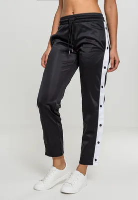 Produktbild von Urban Classics TB1995 | Ladies Button Up Track Pants Trainingshose Damen - Farbe: blk/wht/blk - Größe: M