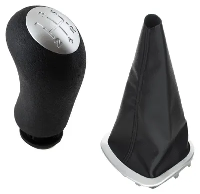 Productafbeelding van Versnellingsknop zilver, versnellingspookomhulsel, frame voor Renault Clio III 2005-2012, 5-versnellingen