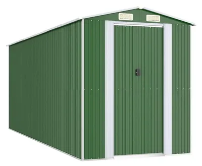 Produktbild von Gerätehaus aus Metall – Gartenhaus – 192 x 523 x 223 cm – Verzinkter Stahl
