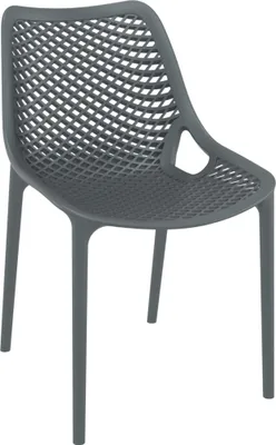 Zdjęcie produktu dla Krzesło ogrodowe CLP Air, nowoczesne, możliwość układania w stos, odporne na warunki atmosferyczne, wysokość siedziska 44 cm, kolor: ciemnoszary