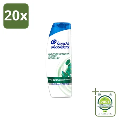 Image de 20 flacons de shampooing anti-pelliculaire Head & Shoulders pour cuir chevelu sensible, 285 ml - Lot de 20