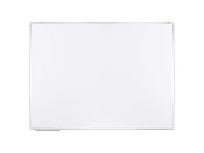 A white magnetic board with a silver aluminum frame, presented against a white background.