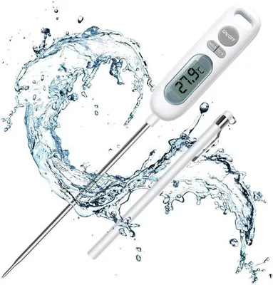 Immagine prodotto di Termometro da cucina digitale per carne, barbecue, alimenti, acqua, olio, acciaio, bianco