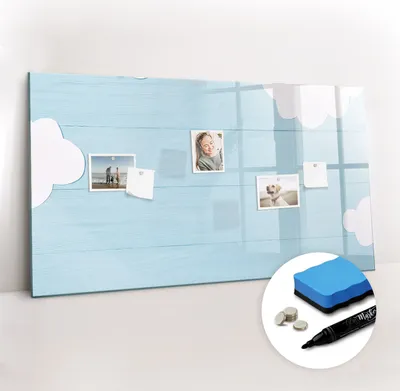 Produktbild von Magnetpinnwand Memoboard - Zubehörsatz - Schwarzer Marker + Schwamm + Magnete - 120 x 60 cm - Kindertafel