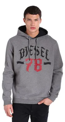 Produktbild von Diesel S-ANJ Felpa Brushed Herren Sweatshirt Hoodie Grau