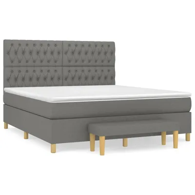 Produktbild von vidaXL Boxspringbett mit Matratze Dunkelgrau 180x200 cm Stoff