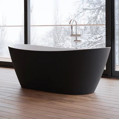 Produktbild von Freistehende Badewanne Venecia 170 schwarz 170 x80 x57 cm