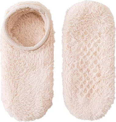 Produktbild von Winterliche Bodensocken für Damen und Herren, warme Plüsch-Haussocken mit rutschfesten Sohlen, niedrige Knöchelsocken für Wohnzimmer und Schlafzimmer