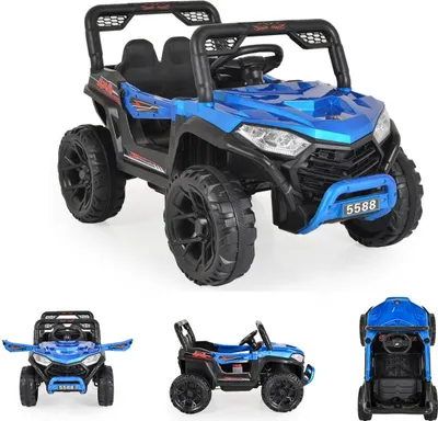Produktbild von Moni Kinder Elektroauto Buggy Fast UTV 5588 metallic Fernbedienung MP3 USB Gurt blau