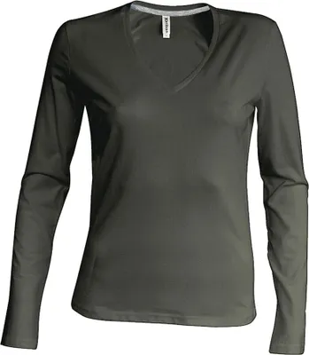 Immagine prodotto di Kariban T-shirt donna a maniche lunghe con scollo a V