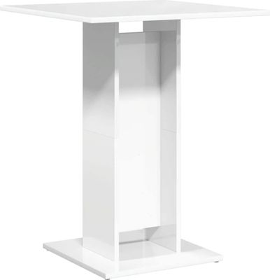 vidaXL Bistro stůl vysoký lesk bílý 60x60x75 cm Dřevěný materiál
