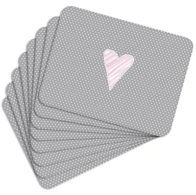 Produktbild von MG Design Set aus 8 Kork-Platzsets - Heart 4 - 30 x 40 cm - hitzebeständig & abwischbar, mit Korkrückseite