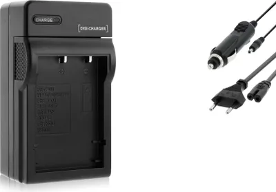 Produktbild von Ladegerät BLACK für Akku-Typ: Fuji NP-60 / Casio NP-30 / HP L1812A, R07, A1812A / Kodak KLIC-5000 / Olympus Li-20B / Maginon 02491-0017-00 / Vivitar VB-N60 / Toshiba PA1733E-1BRS, PDR-BT3 / Ricoh DB-40 / Pentax DLi-2, D-Li12 / Samsung SLB-1037, SLB-1137