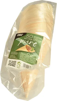 Obrázok produktu pre Papstar Fingerfood Spitztüten Holz 95 mm 50 Stück