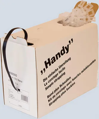 Produktbild von smartboxpro PP Umreifungs Set "Handy" (L)600 m x (B)12 x (H)0,55 mm schwarz