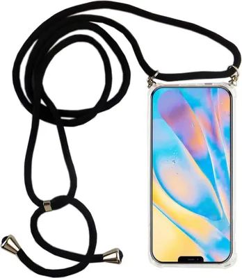 Produktbild von Handykette für Apple iPhone 12 mini - Smartphone Necklace Hülle mit Band - Schnur mit Case zum umhängen in Schwarz