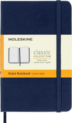 Produktbild von Moleskine Classic, Einfarbig, Blau, 192 Blätter, 70 g/m², Liniertes Papier, Hardcover