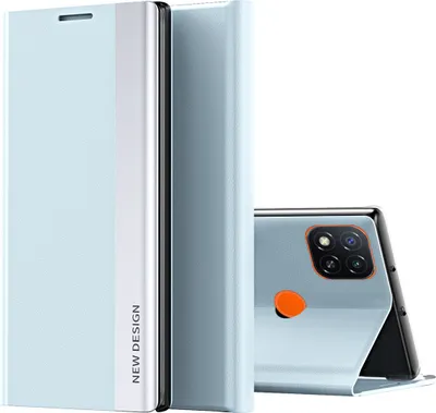 Produktbild von Redmi 9C Hülle, Leder PolyurethanMagnetisch Klapp Stand Schutzhülle für Xiaomi Redmi 9C Blau
