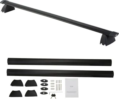Produktbild von SucceBuy Dachgepäckträger-Querträger, kompatibel mit Jeep Grand Cherokee 2011–2021, geriffelte Seitenschienen, 200 Pfund Tragkraft, Aluminium-Querträger mit Schlössern, für Dachgepäckträger, Gepäck, Kajak, Fahrrad